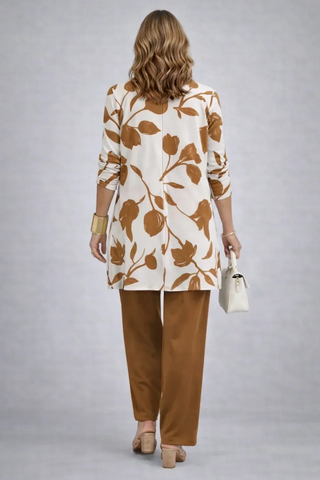 Henrietta | Caramel Leaf Print Three-Piece Set