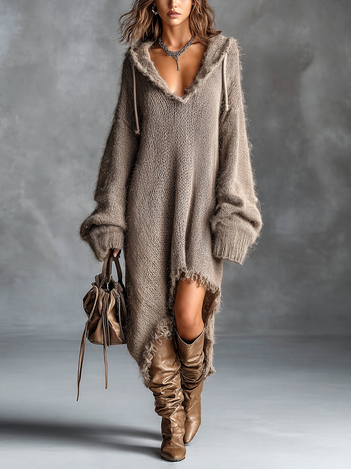 Colombe | Soft Knit Hooded Midi Dress