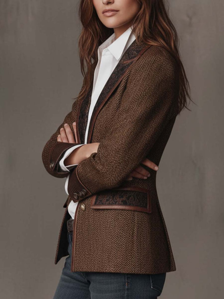 Gisèle | Blazer with Printed Chevron Panels