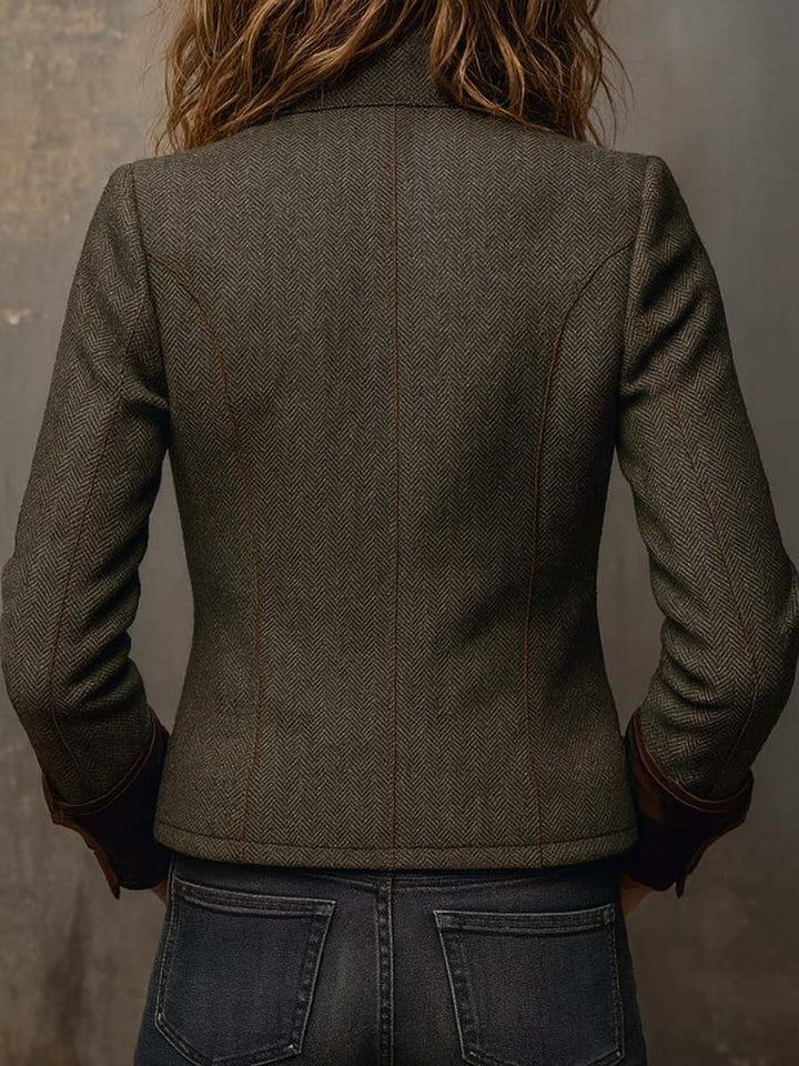 Honorine | Vintage Blazer with Contrasting Chevron Trims