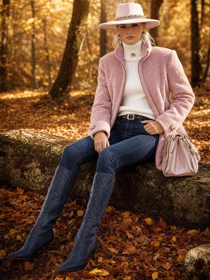Rosalie | Vintage Pink Zip Fleece Jacket
