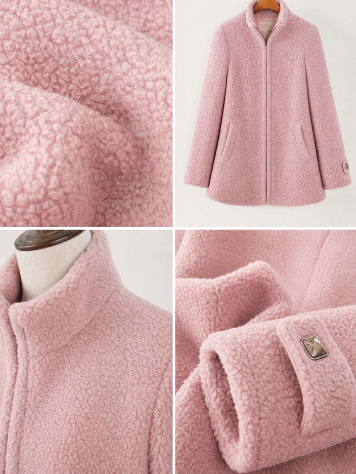 Rosalie | Vintage Pink Zip Fleece Jacket