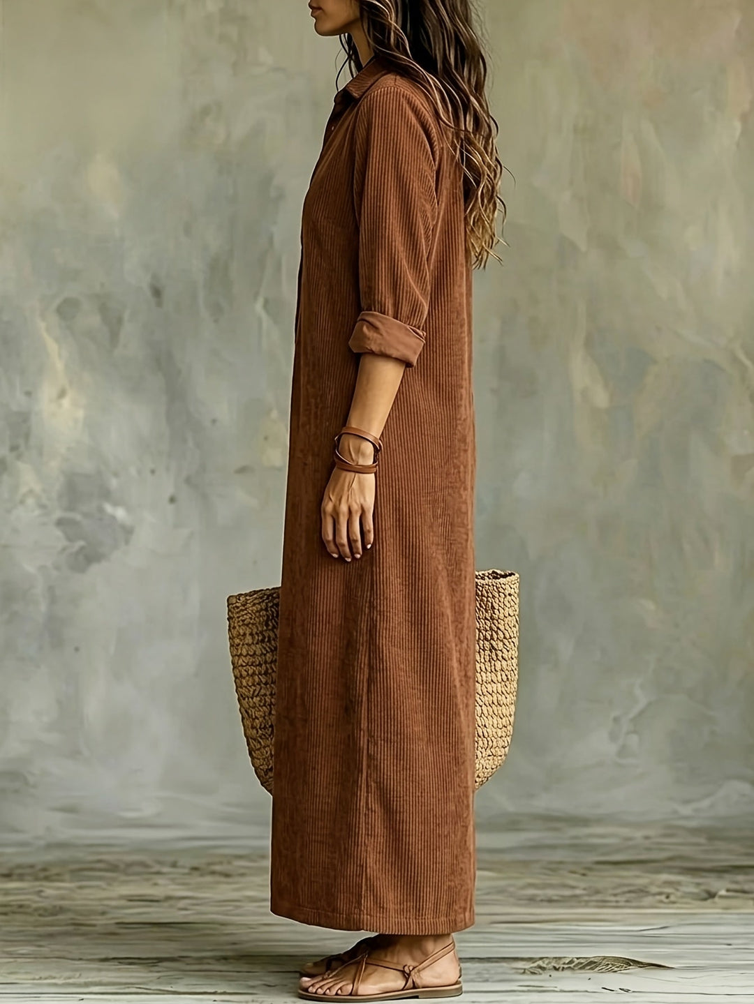 Leonora | Autumn Corduroy Shirt Dress