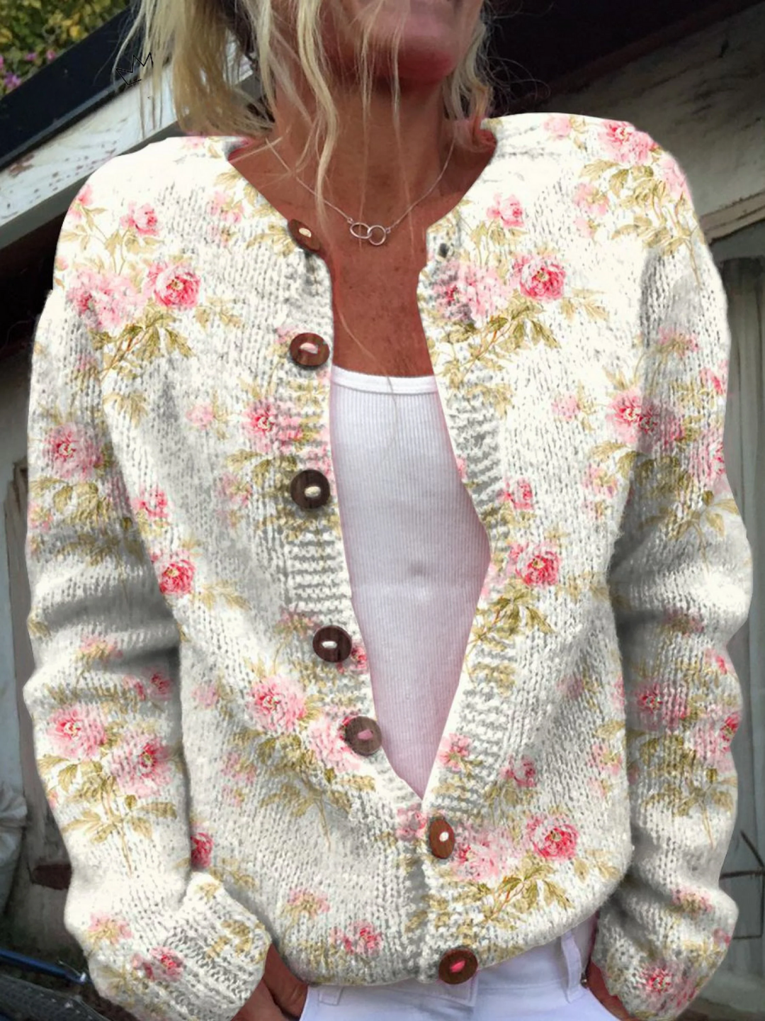 Kerensa™ | Vintage Floral Knitted Cardigan