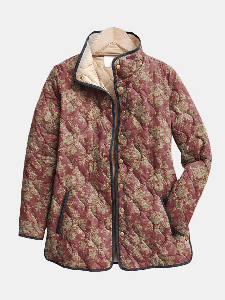 Sophie Quilted Plum Damask Jacket