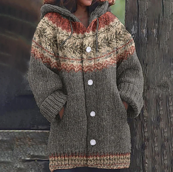 Harriët | Warm Knitted Hooded Cardigan