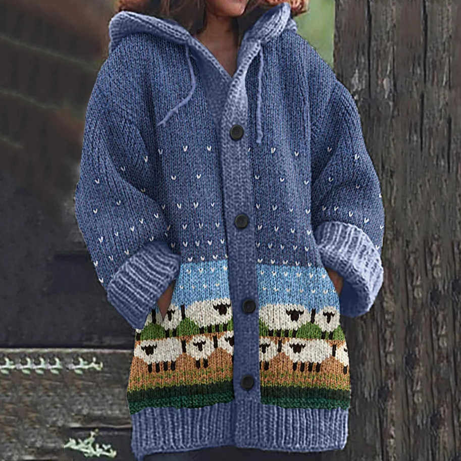 Boukje | Warm Knitted Hooded Cardigan