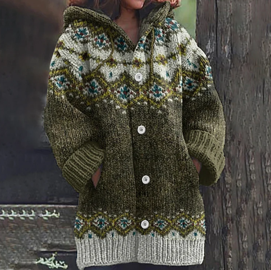 Harriët | Warm Knitted Hooded Cardigan