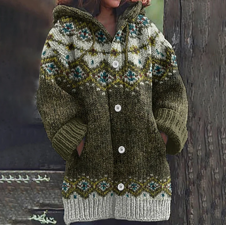 Harriët | Warm Knitted Hooded Cardigan