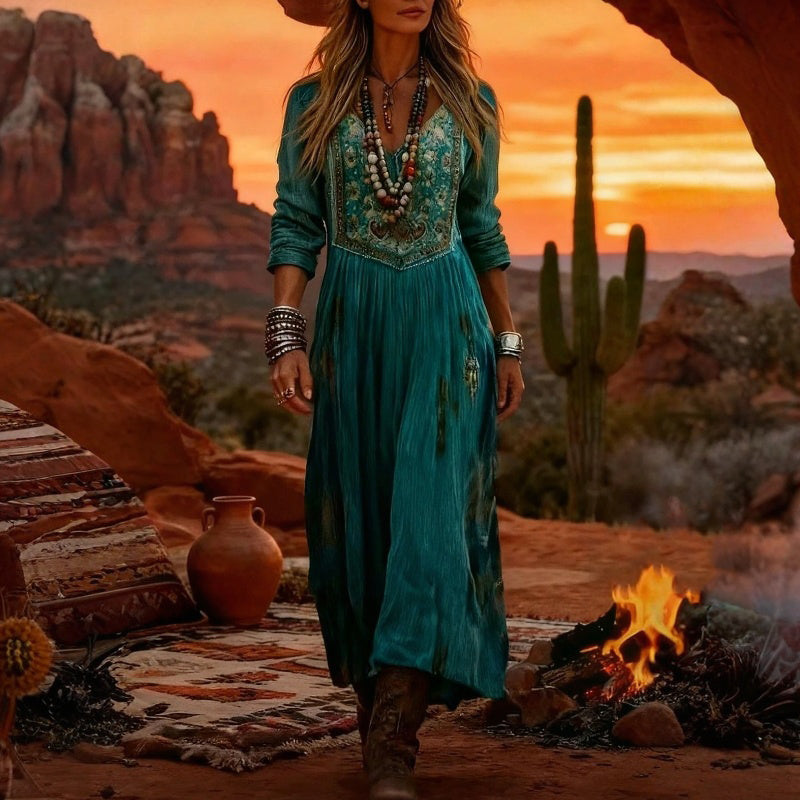 Wilhelmina | Graceful Bohemian Maxi Dress