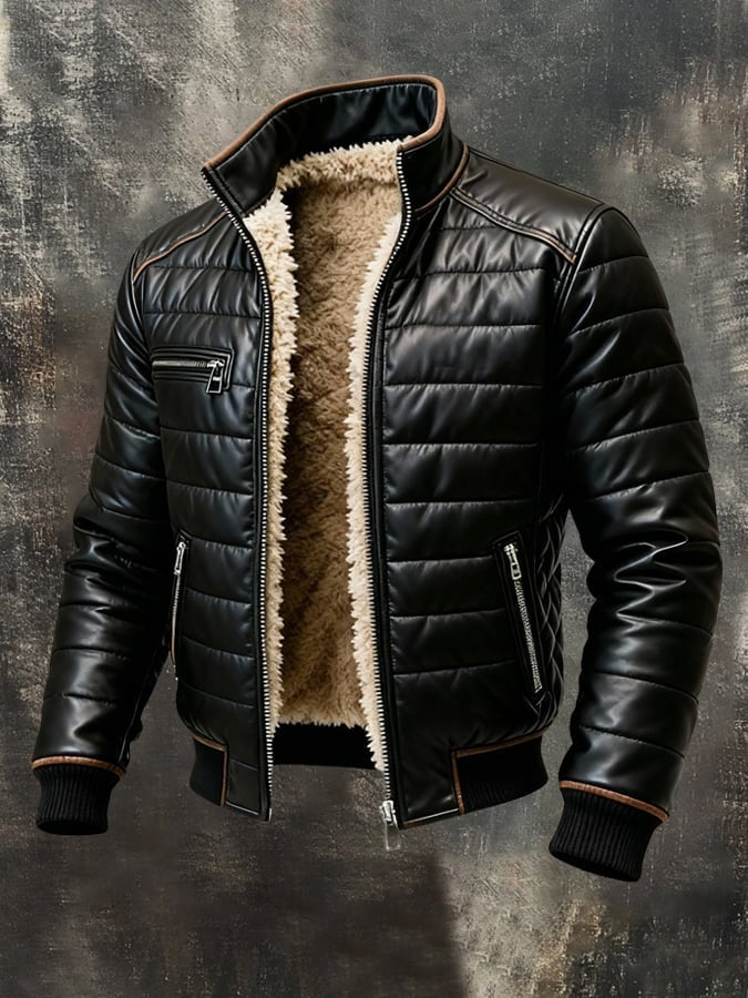 High-Neck Coat with a Refined Cut
