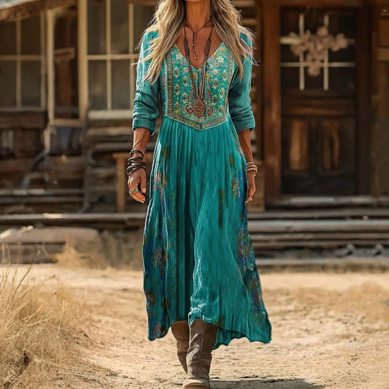 Wilhelmina | Graceful Bohemian Maxi Dress