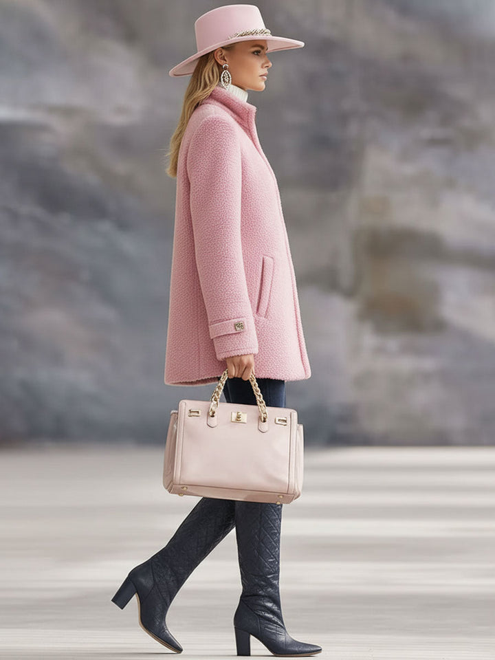 Rosalie | Vintage Pink Zip Fleece Jacket