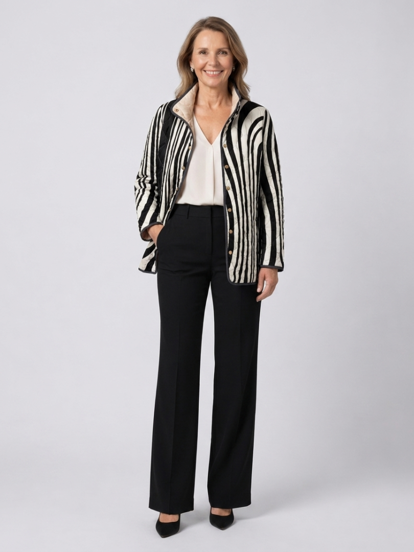 Sylvie Quilted Graphic Zebra Jacket