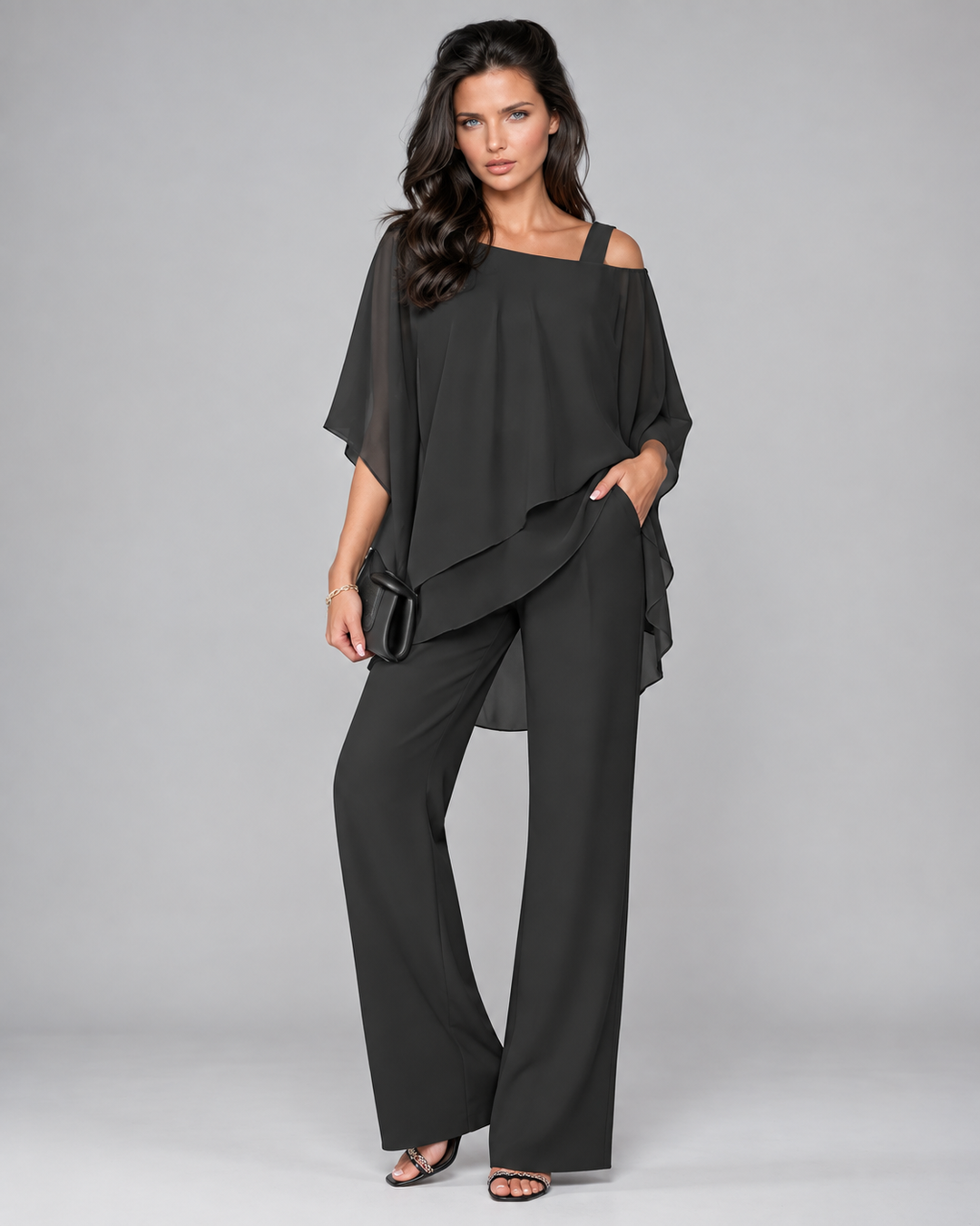 Monique™ | Elegant Two-Piece Set with Layered Top