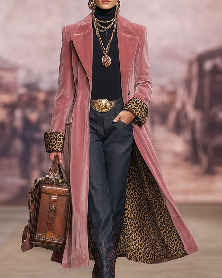 Madeleine | Long Fitted Velour Coat