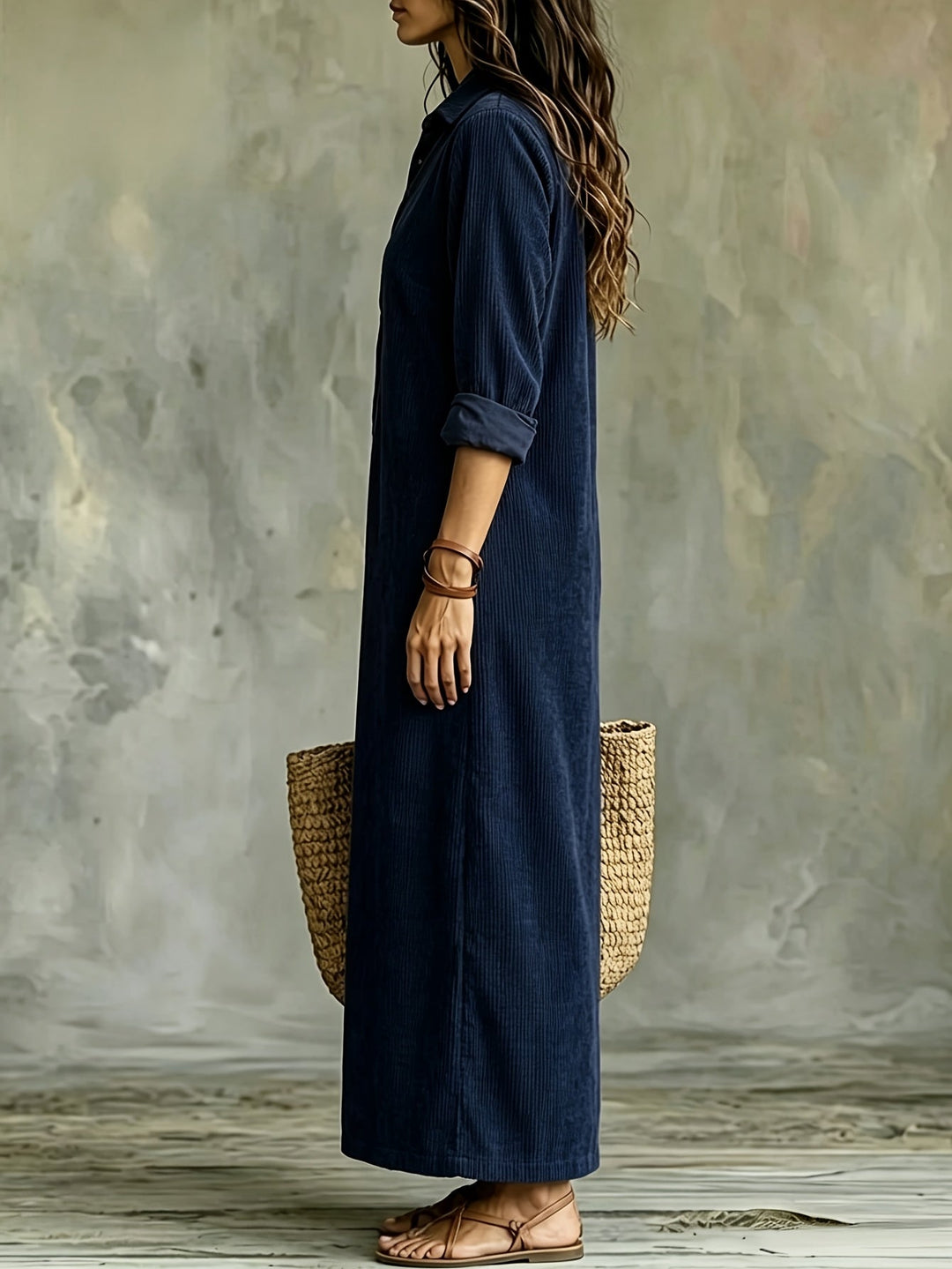 Leonora | Autumn Corduroy Shirt Dress