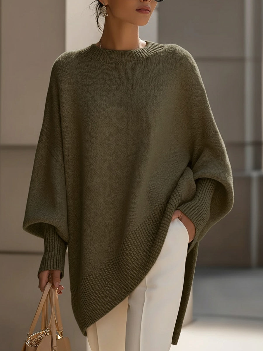 Jennifer | Oversized Draped Wide-Neck Jumper