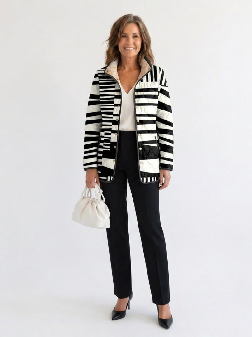 Véronique Quilted Graphic Stripe Jacket