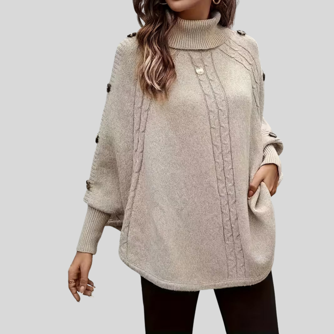 Norelle™ | High-Neck Cable-Knit Jumper