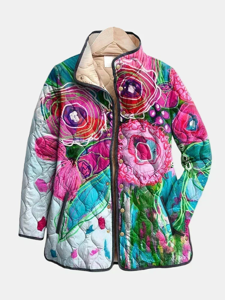 Lucie Quilted Watercolour Floral Jacket