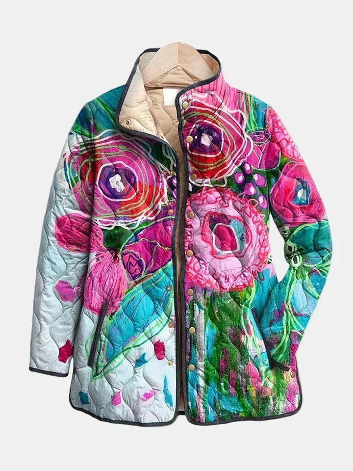 Lucie Quilted Watercolour Floral Jacket