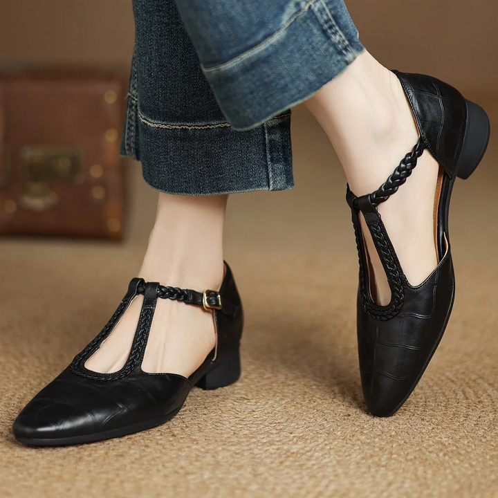 DELACROIX | Charlotte Leather Mary Jane Ballerinas