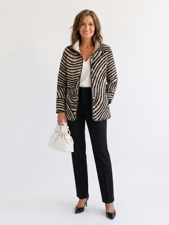 Léa Quilted Drawn Circles Jacket