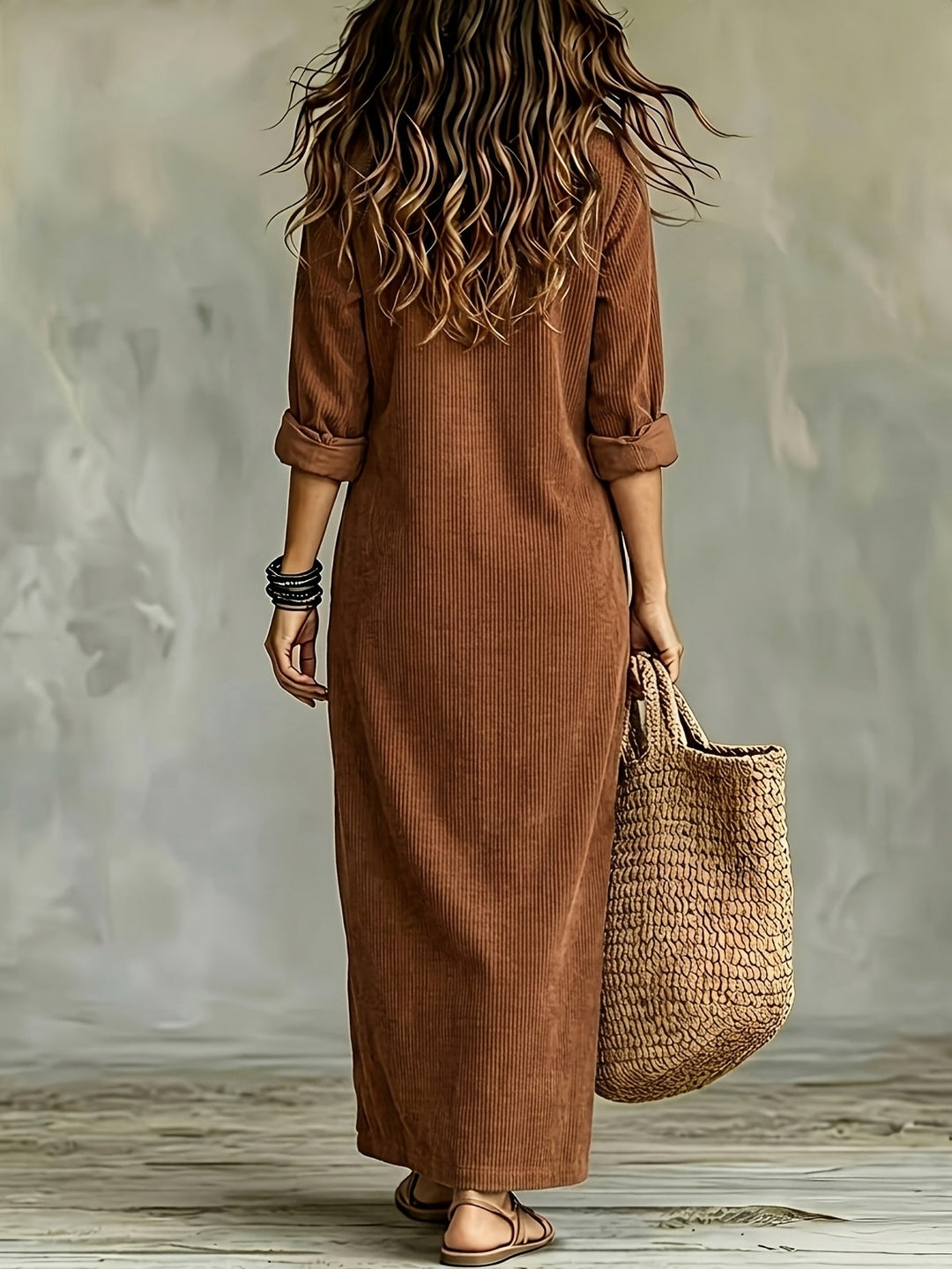 Leonora | Autumn Corduroy Shirt Dress