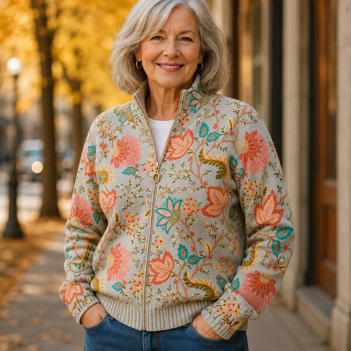 Roelofje | Vintage Flower Garden Zip Cardigan