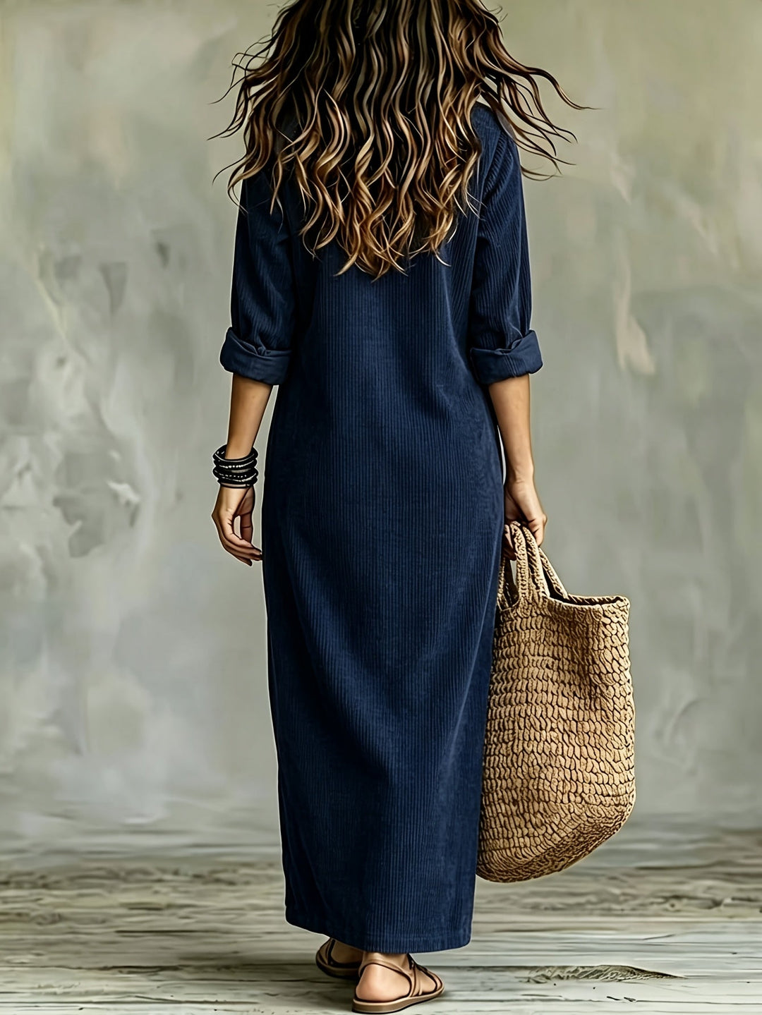 Leonora | Autumn Corduroy Shirt Dress