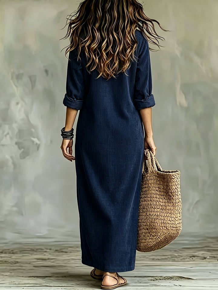 Leonora | Autumn Corduroy Shirt Dress
