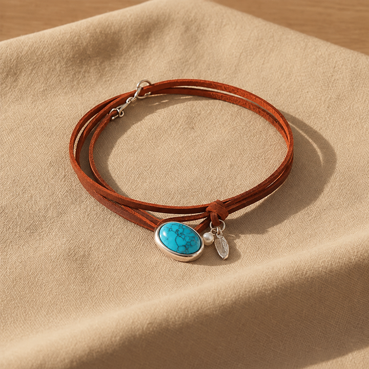 Agnese Leather Turquoise Choker
