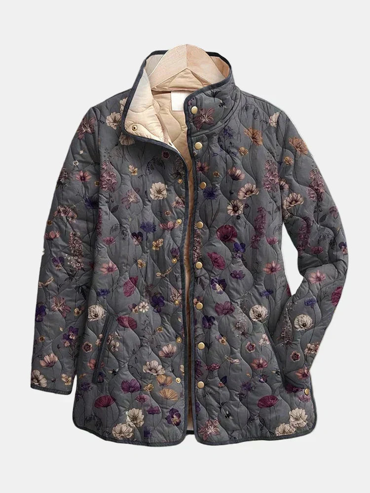 Nathalie Quilted Dried Flowers Jacket