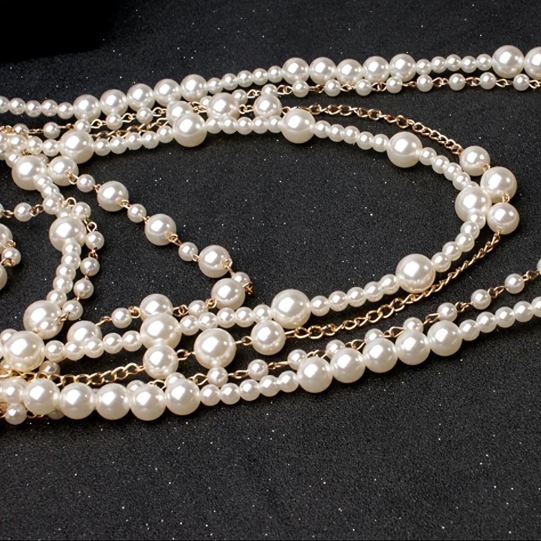 Boho Statement Multi-Layer Pearl Set