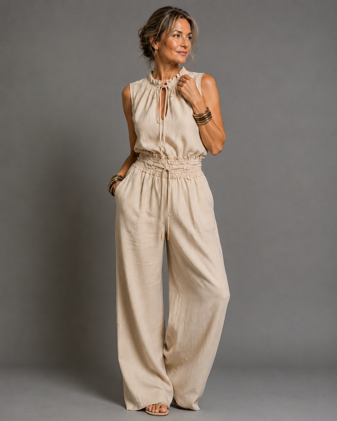 Jette Sleeveless Wide-Leg Jumpsuit