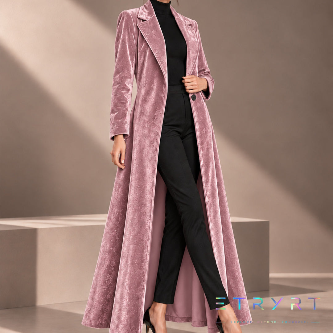 Béatrice | Long Open Velvet Coat