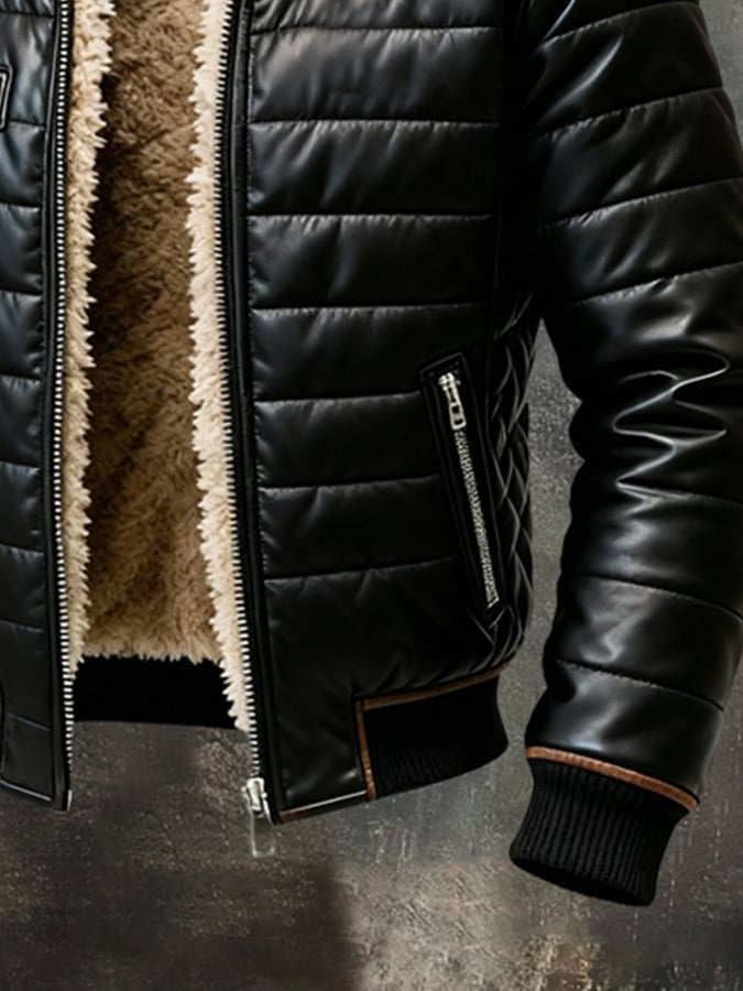 High-Neck Coat with a Refined Cut