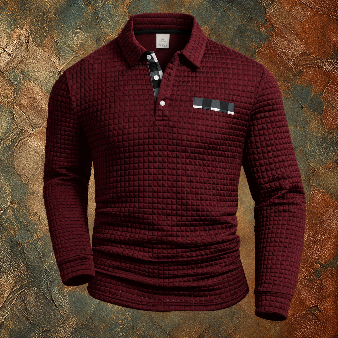 Jelle | Textured Long-Sleeve Polo