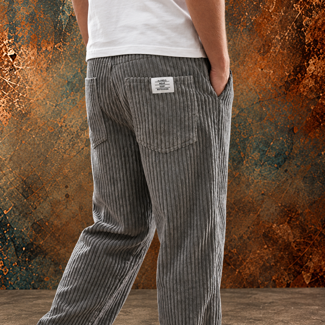 Men's Trousers | Corduroy Trousers with Elasticated Waist
