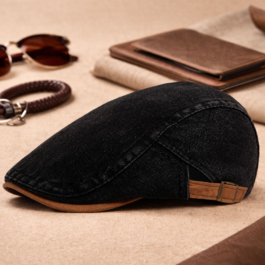 Men's Flat Cap | Retro Denim Cap