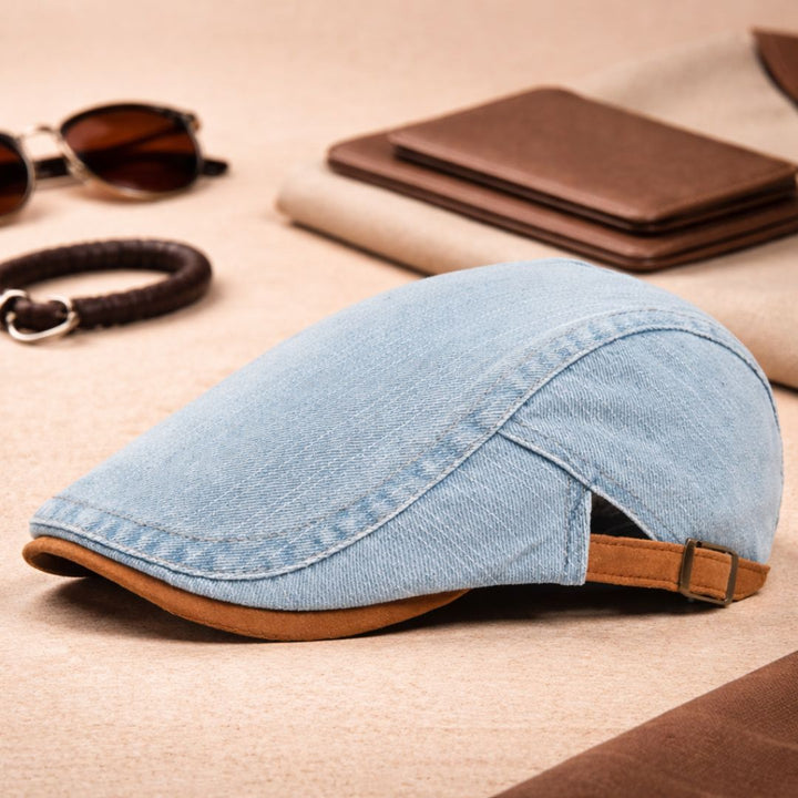 Men's Flat Cap | Retro Denim Cap