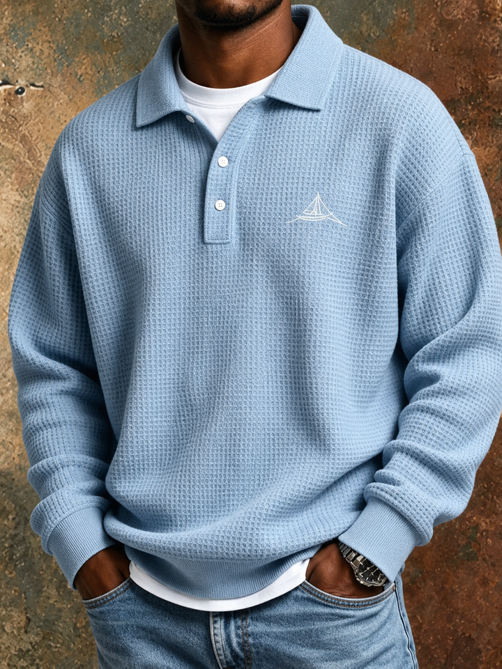 Doris | Waffle Polo Sweatshirt