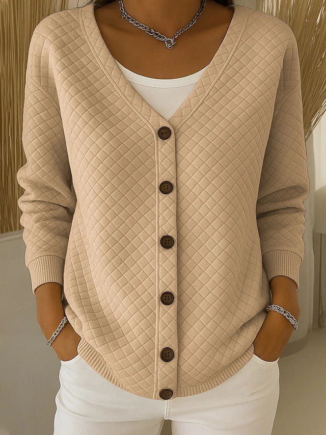 Karin | Quilted Button Cardigan