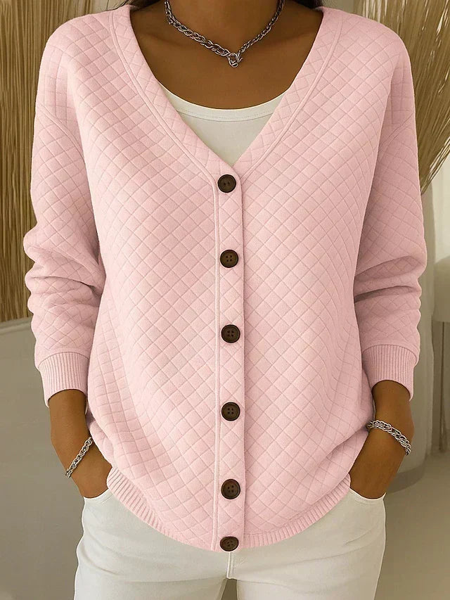Karin | Quilted Button Cardigan