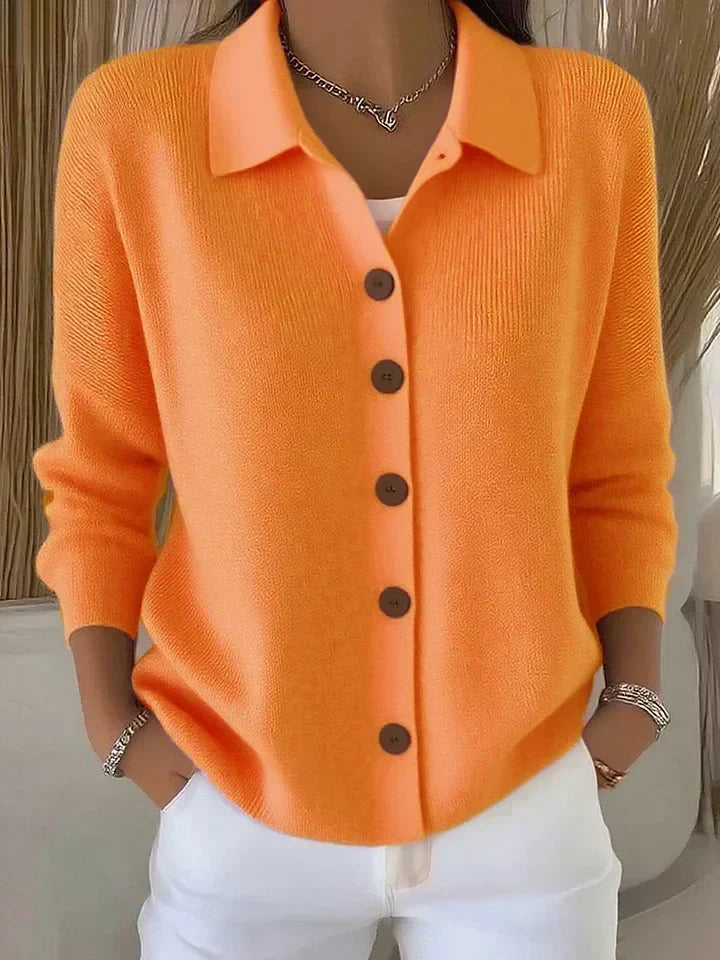 Jetske | Collared Button-Front Cardigan