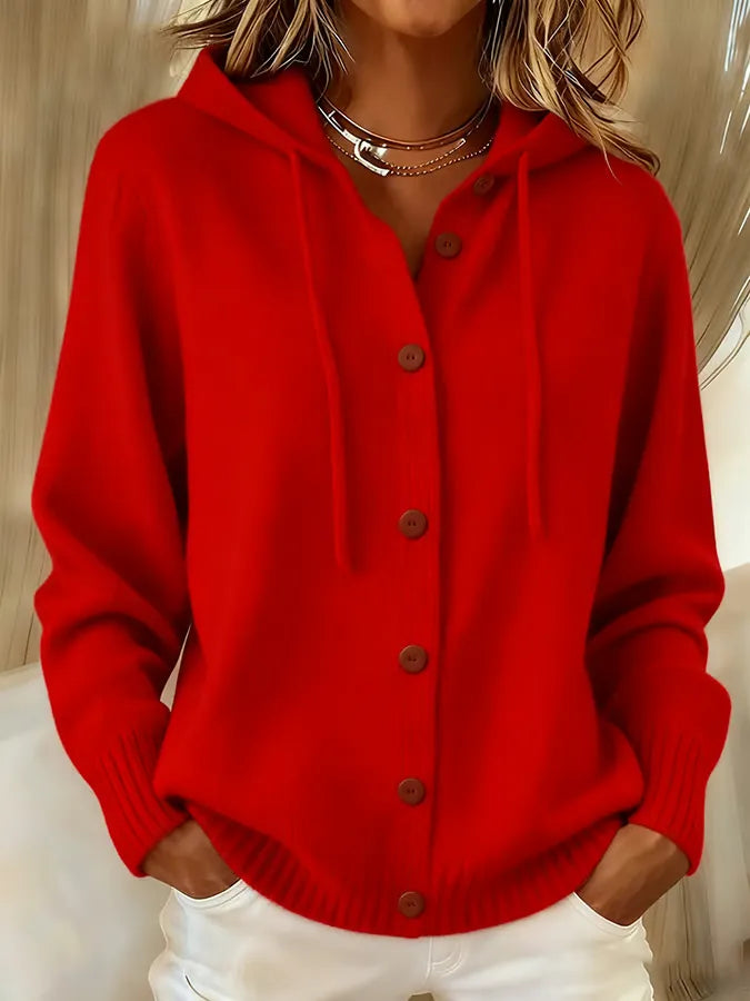 Tessa | Cosy Button Cardigan Hoodie