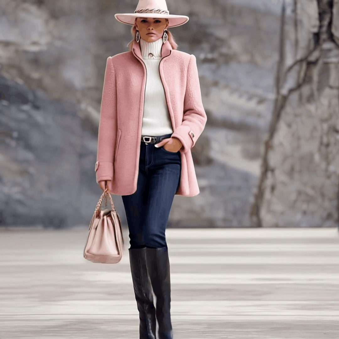 Rosalie | Vintage Pink Zip Fleece Jacket