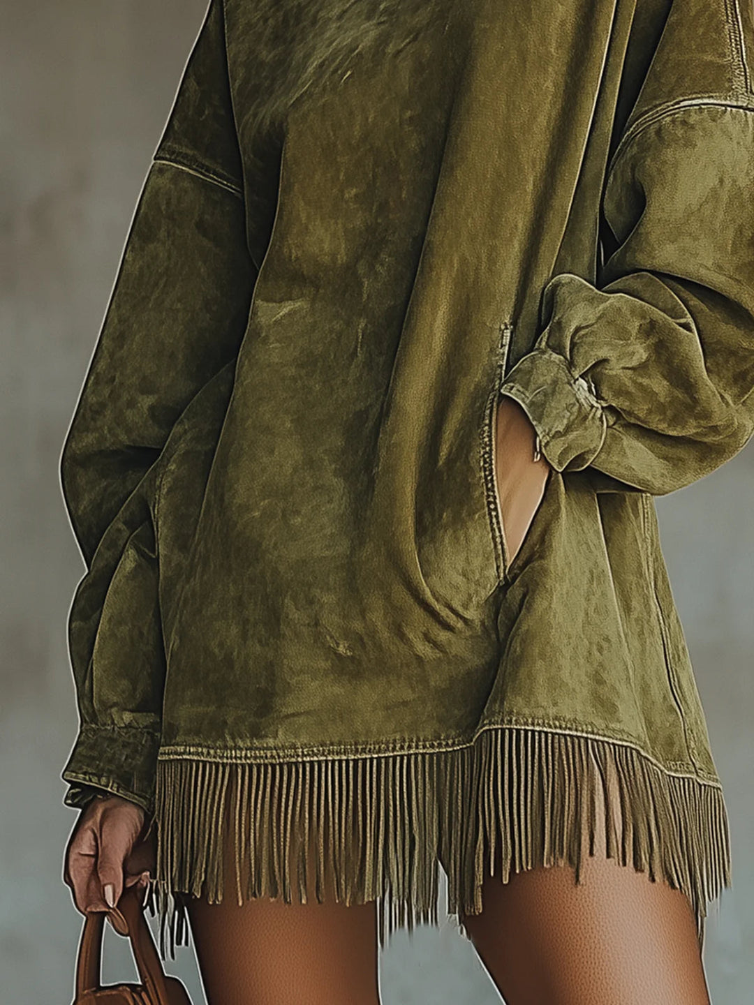 Gabrielle | High-Neck Fringed Dress