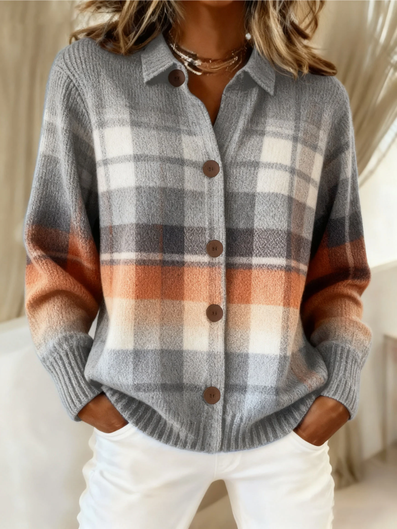 Roelofje | Warm Ombre Check Cardigan